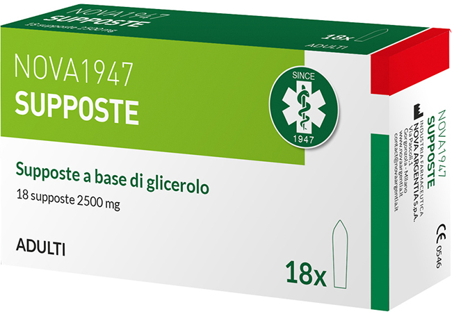 NOVA1947 GLICEROLO 2500MG SUPPOSTE ADULTI 18 PEZZI - farmascienza.it
