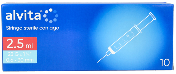 ALVITA SIRINGA  2,5 ML 23 GAUGE 10 PEZZI - farmascienza.it