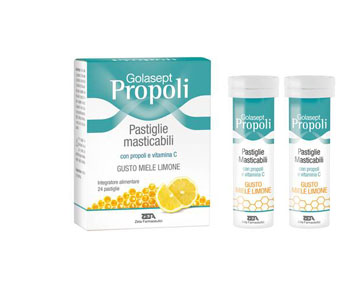 GOLASEPT PROPOLI 24 COMPRESSE MASTICABILI MIELE LIMONE - farmascienza.it