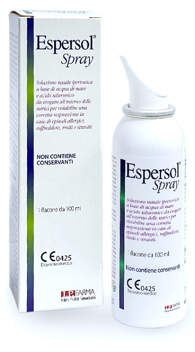 SOLUZIONE NASALE ESPERSOL SPRAY IPERTONICA A BASE DI ACQUA DI MARE E ACIDO IALURONICO 0,02% 100ML - farmascienza.it