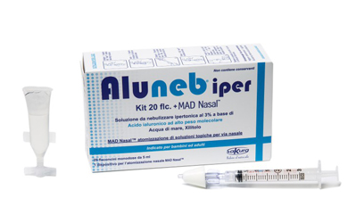 ALUNEB KIT SOLUZIONE IPERTONICA 3% 20 FLACONCINI + MAD NASAL ATOMIZZATORE - farmascienza.it