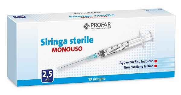 SIRINGA MONOUSO 2,5ML PROFAR - farmascienza.it