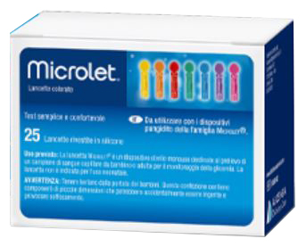 LANCETTE PUNGIDITO PER DISPOSITIVO MICROLET 25 PEZZI - farmascienza.it