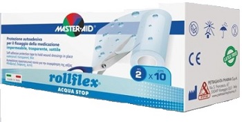 CEROTTO IMPERMEABILE PER FISSAGGIO MEDICAZIONI MASTER-AID ROLLFLEX A-STOP M 10X10 CM - farmascienza.it
