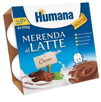 HUMANA MERENDA AL LATTE GUSTO CIOCCOLATO 100 G 4 PEZZI - farmascienza.it