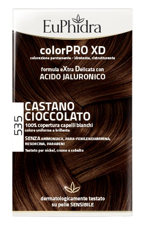 EUPHIDRA COLORPRO XD 535 CASTANO CIOCCOLATO GEL COLORANTE CAPELLI IN FLACONE + ATTIVANTE + BALSAMO + GUANTI - farmascienza.it
