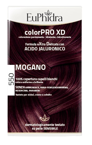 EUPHIDRA COLORPRO XD 550 MOGANO GEL COLORANTE CAPELLI IN FLACONE + ATTIVANTE + BALSAMO + GUANTI - farmascienza.it