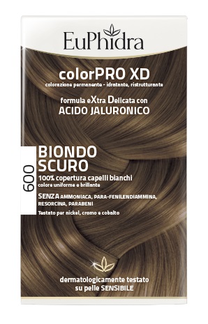 EUPHIDRA COLORPRO XD 600 BIONDO SCURO GEL COLORANTE CAPELLI IN FLACONE + ATTIVANTE + BALSAMO + GUANTI - farmascienza.it