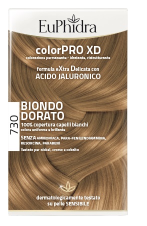 EUPHIDRA COLORPRO XD 730 BIONDO DORATO GEL COLORANTE CAPELLI IN FLACONE + ATTIVANTE + BALSAMO + GUANTI - farmascienza.it