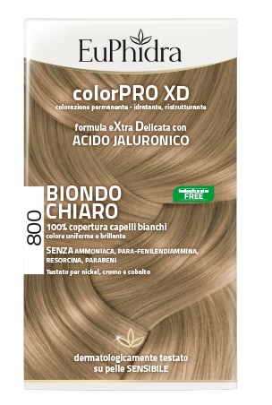 EUPHIDRA COLORPRO XD 800 BIONDO CHIARO GEL COLORANTE CAPELLI IN FLACONE + ATTIVANTE + BALSAMO + GUANTI - farmascienza.it
