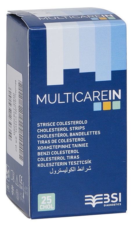 TEST COLESTEROLEMIA MULTICARE IN COLESTEROLO IN STRISCE CON ASPIRAZIONE CAPILLARE 25 PEZZI - farmascienza.it