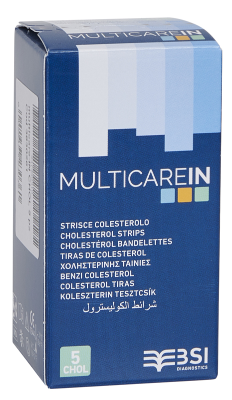 TEST COLESTEROLEMIA MULTICARE IN COLESTEROLO IN STRISCE CON ASPIRAZIONE CAPILLARE 5 PEZZI - farmascienza.it