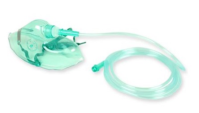 MASCHERA PER OSSIGENO IN PVC PER ADULTI CON TUBO LUNGHEZZA 210 CM CLIP STRINGINASO REGOLABILE FETTUCCIA ELASTICA - farmascienza.it