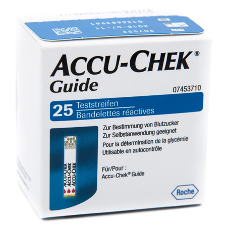 STRISCE MISURAZIONE GLICEMIA ACCU-CHEK GUIDE 25 PEZZI CONFEZIONE RETAIL - farmascienza.it