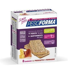 PESOFORMA SANDWICH PROSCIUTTO/FORMAGGIO 4 PASTI 8 PEZZI X 25 G - farmascienza.it