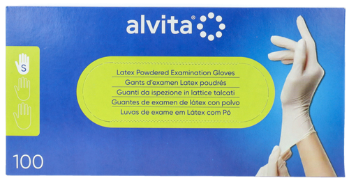 GUANTI DA ISPEZIONE ALVITA IN LATTICE TALCATI S 100 PEZZI - farmascienza.it