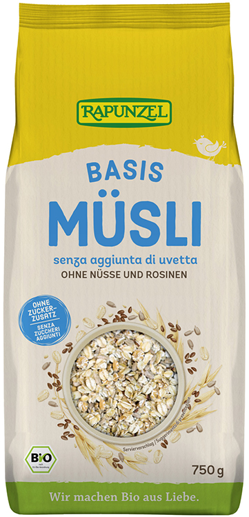 RAPUNZEL BASIS MUESLI SENZA ZUCCHERI AGGIUNTI 750 G - farmascienza.it