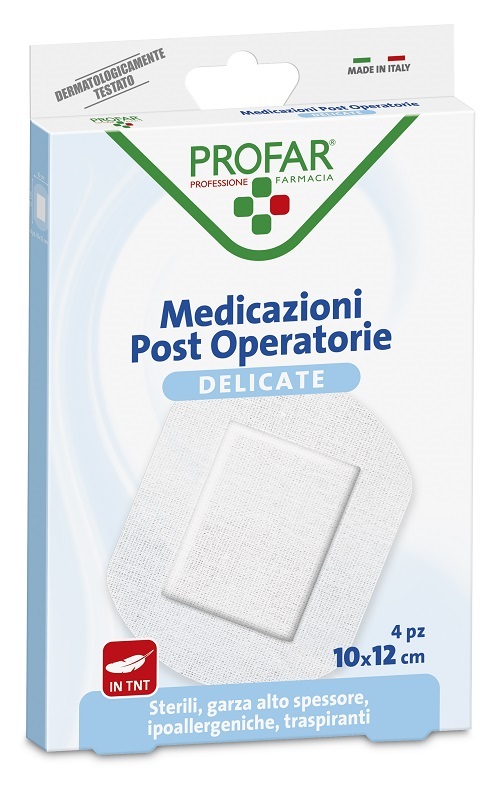 MEDICAZIONE POST OPERATORIA STERILE GARZA ANTIADERENTE 10X12 CM 4 PEZZI PROFAR - farmascienza.it