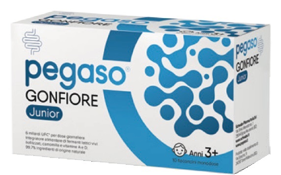 PEGASO GONFIORE JUNIOR 10 FLACONCINI MONODOSE DA 10 ML SENZA GLUTINE NATURALMENTE PRIVO DI LATTOSIO - farmascienza.it