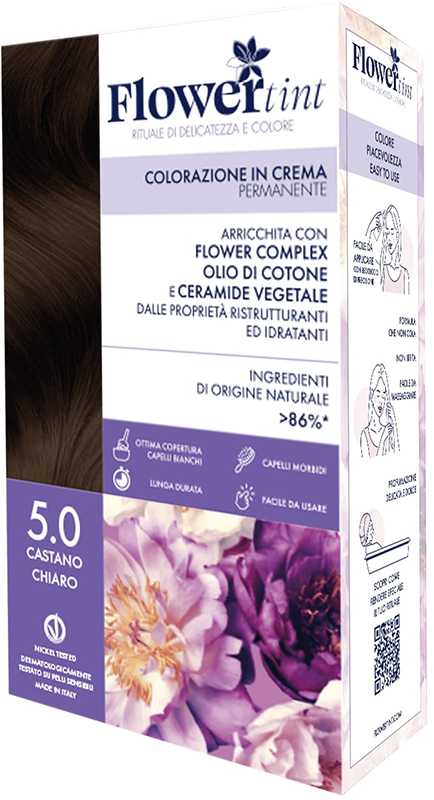 FLOWERTINT COLORAZIONE IN CREMA PERMANENTE 5,0 CASTANO CHIARO - farmascienza.it