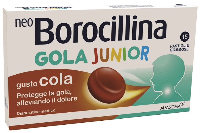 NEOBOROCILLINA GOLA JUNIOR 15 PASTIGLIE GUSTO COLA - farmascienza.it