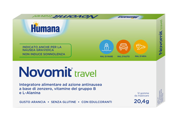 NOVOMIT TRAVEL 12 GOMME DA MASTICARE GUSTO ARANCIA - farmascienza.it