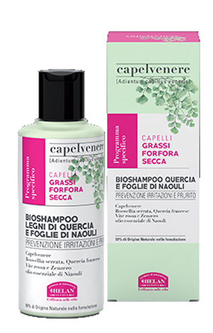 CAPELVENERE BIOSHAMPOO AI LEGNI DI QUERCIA E FOGLIE DI NAOULI 200 ML - farmascienza.it
