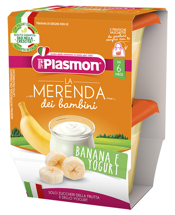 PLASMON LA MERENDA DEI BAMBINI SAPORI DI NATURA BANANA YOGURT ASETTICO 2 X 120 G - farmascienza.it