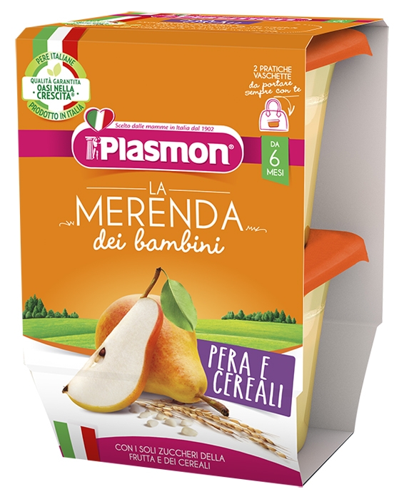 PLASMON LA MERENDA DEI BAMBINI SAPORI DI NATURA PERA CEREALI ASETTICO 2 X 120 G - farmascienza.it