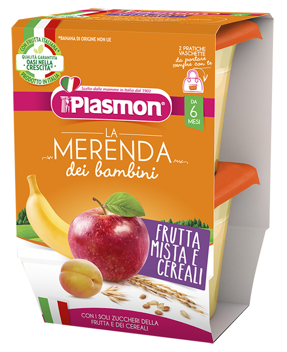 PLASMON LA MERENDA DEI BAMBINI MERENDE FRUTTA CEREALI ASETTICO 2 X 120 G - farmascienza.it