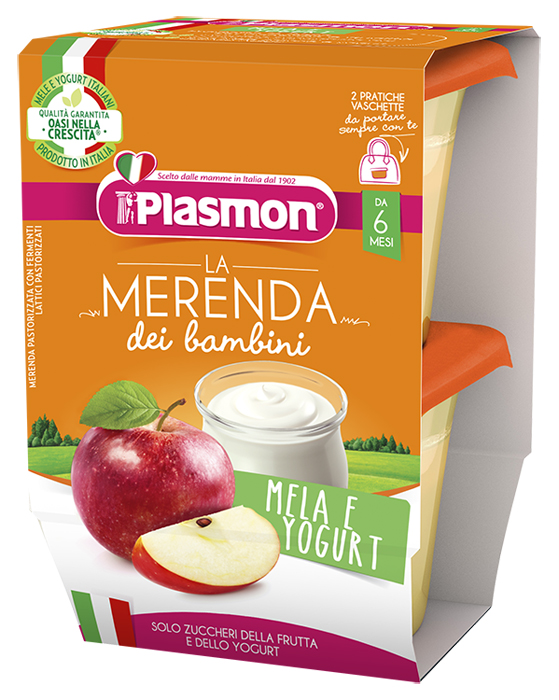 PLASMON LA MERENDA DEI BAMBINI SAPORI DI NATURA MELA YOGURT ASETTICO 2 X 120 G - farmascienza.it