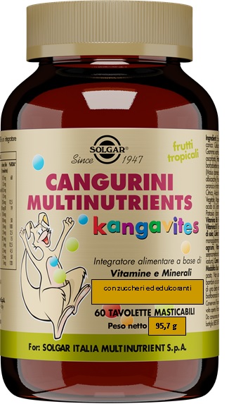 CANGURINI MULTINUTRIENTS FRUTTI TROPICALI 60 TAVOLETTE - farmascienza.it