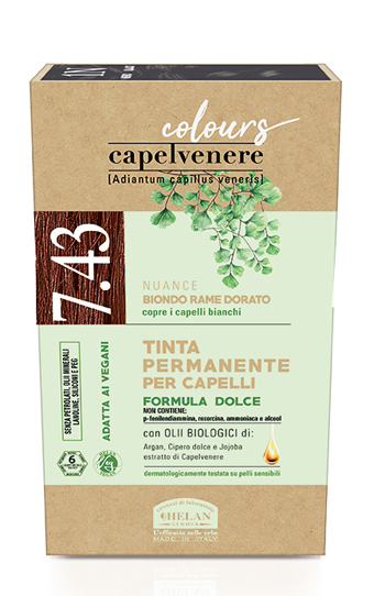 CAPELVENERE COLOURS TINTA CAPELLI 7,43N BIONDO RAME DORATO - farmascienza.it
