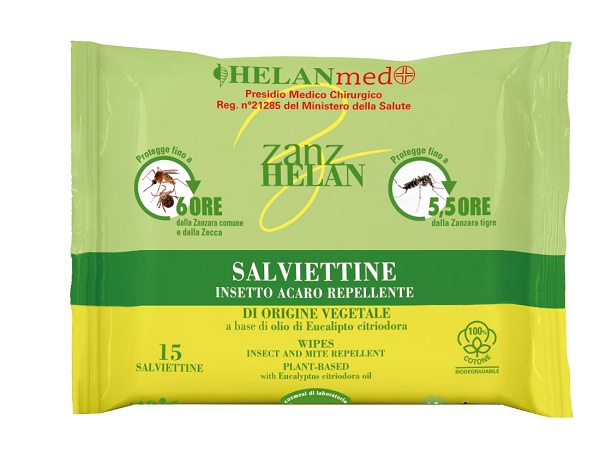 ZANZHELAN INSETTOREPELLENTE VEGETALE SALVIETTINE 15 PEZZI - farmascienza.it