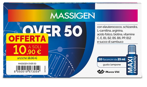 MASSIGEN OVER 50 10 FLACONCINI DA 25 ML 10,90 E - farmascienza.it