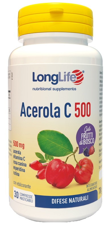 LONGLIFE ACEROLA C500 FRUTTI DI BOSCO 30 COMPRESSE MASTICABILI - farmascienza.it