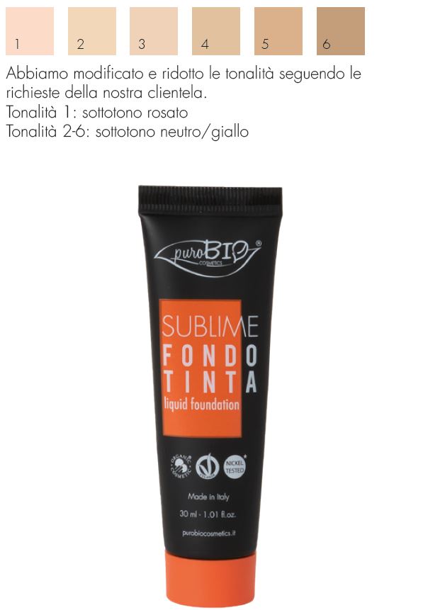 PUROBIO FONDOTINTA FLUIDO SUBLIME 05 30 ML - farmascienza.it