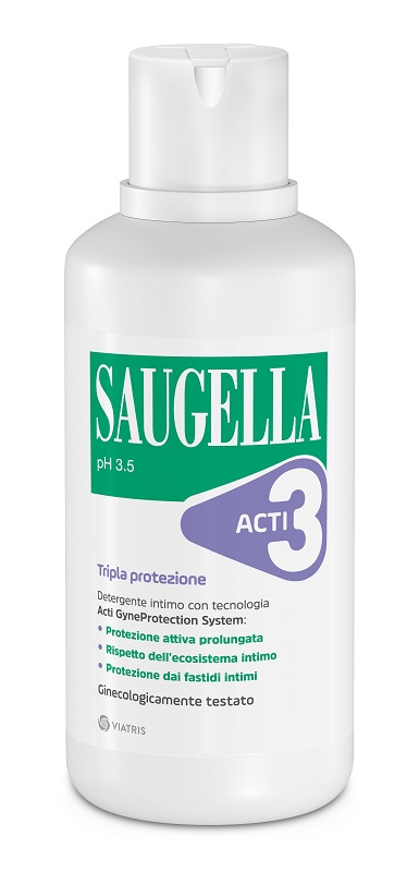 SAUGELLA ACTI3 TRIPLA PROTEZIONE DETERGENTE INTIMO 500 ML - farmascienza.it