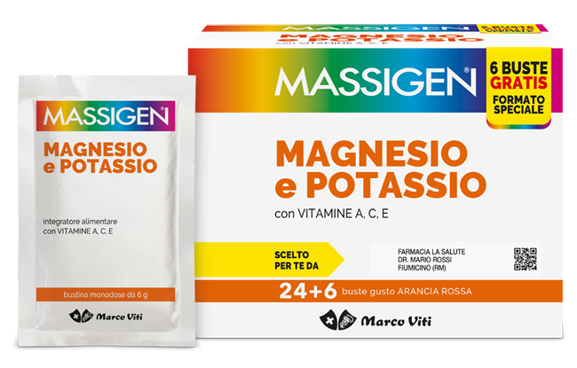 MASSIGEN MAGNESIO POTASSIO 24 BUSTINE + 6 BUSTINE - farmascienza.it
