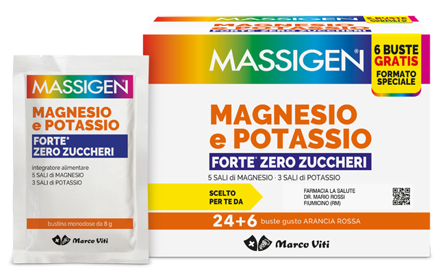 MASSIGEN MAGNESIO POTASSIO FORTE ZERO ZUCCHERO 24 BUSTINE + 6 BUSTINE - farmascienza.it