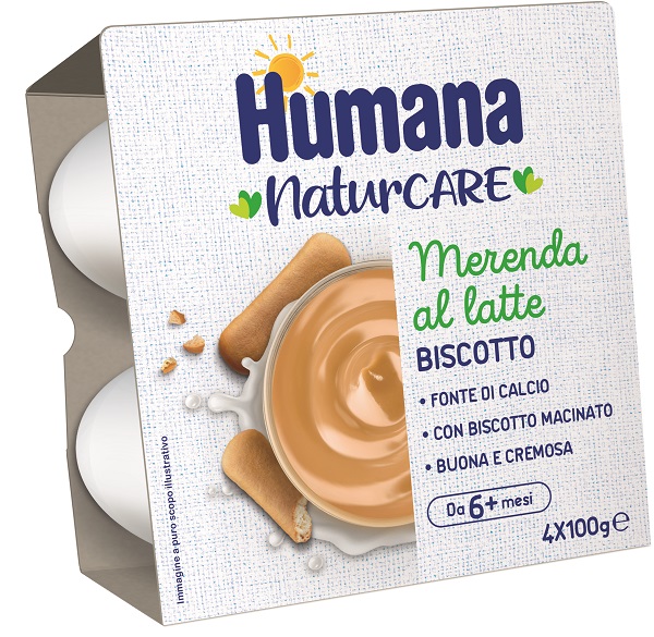 HUMANA MERENDA LATTE BISCOTTO 4 PEZZI DA 100 G - farmascienza.it