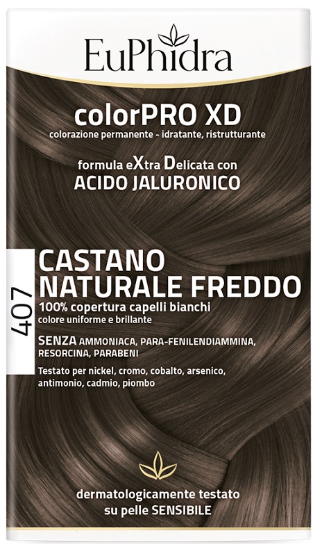 EUPHIDRA COLORPRO XD 407 CASTANO NATURALE F COLORE + ATTIVANTE + BALSAMO + CUFFIA + GUANTI - farmascienza.it