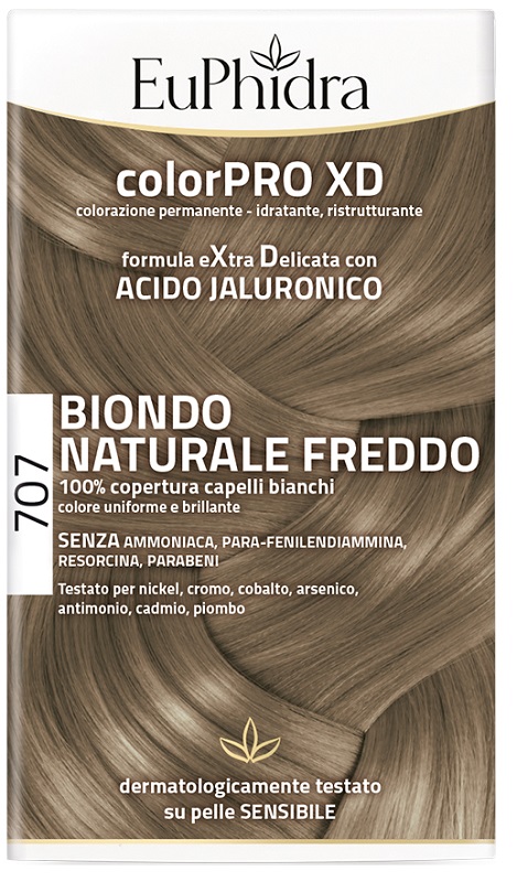 EUPHIDRA COLORPRO XD 707 BIONDO NATURALE F COLORE + ATTIVANTE + BALSAMO + CUFFIA + GUANTI - farmascienza.it