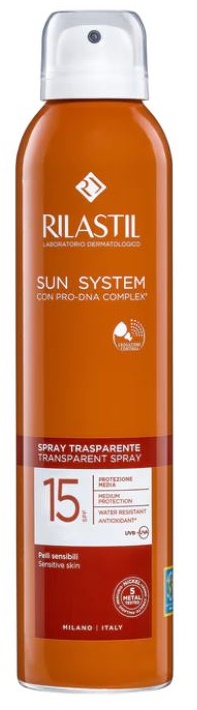RILASTIL SUN SYSTEM TRANSPARENT SPRAY SPF15 200 ML - farmascienza.it