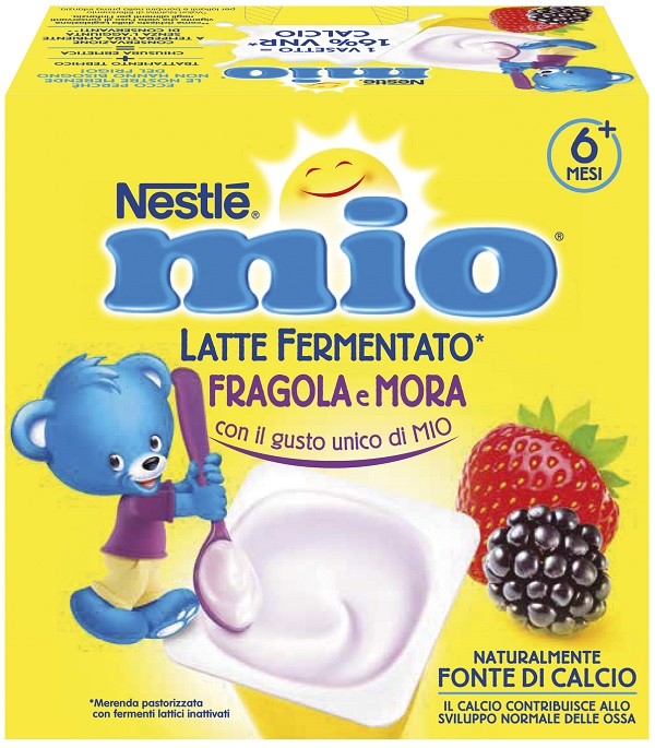 MIO MERENDA LATTE FERMENTATO FRAGOLA E MORA 4 PEZZI DA 100 G - farmascienza.it