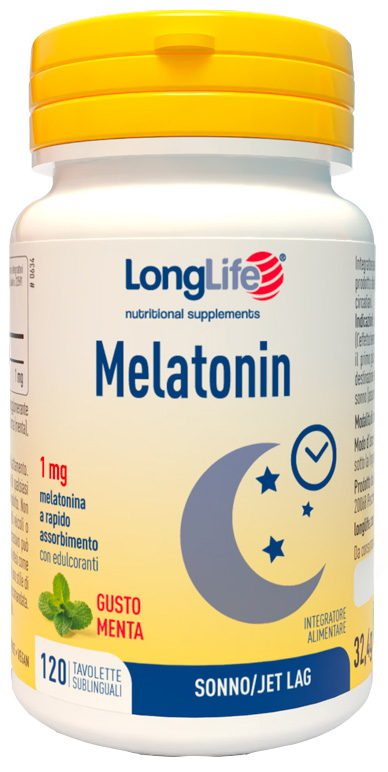 LONGLIFE MELATONIN 1 MG AROMA MENTA 120 TAVOLETTE SUBLINGUALI - farmascienza.it