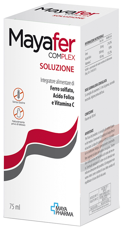 MAYAFER COMPLEX SOLUZIONE 75 ML SENZA GLUTINE NATURALMENTE PRIVO DI LATTOSIO - farmascienza.it