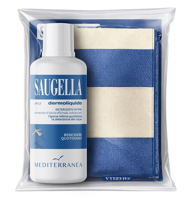 SAUGELLA MEDITERRANEA BUNDLE DERMOLIQUIDO 500 ML + GADGET POCHETTE - farmascienza.it