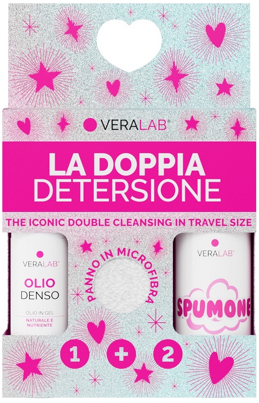 VERALAB KIT LA DOPPIA DETERSIONE TRAVEL 1 OLIO DENSO 30 ML + 1 SPUMONE 50 ML - farmascienza.it