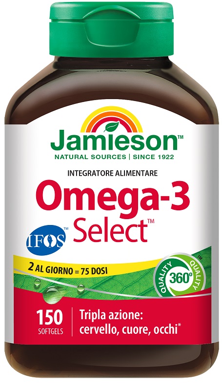 JAMIESON OMEGA 3 SELECT IFOS 150 SOFTGEL SENZA GLUTINE NATURALMENTE PRIVO DI LATTOSIO - farmascienza.it